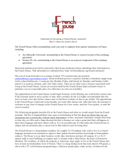 Interested in becoming a French House Assistant?