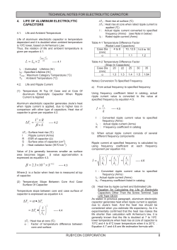 TECHNICAL NOTES FOR ELECTROLYTIC CAPACITOR