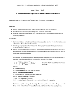 GEOL 2112 - Week 1 Lecture Notes