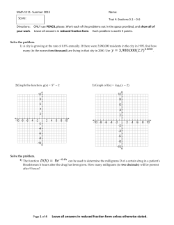 Leave all answers in reduced fraction form unless otherwise stated.