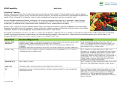 ATMS Modality: Nutrition