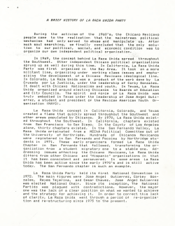 A BRIEF HISTORY OF LA RAZA UNIDA PARTY