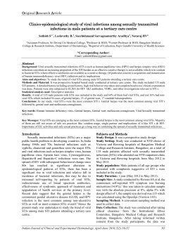 Clinico-epidemiological study of viral infections among sexually