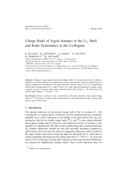 Charge Radii of Argon Isotopes in the f7/2 Shell and