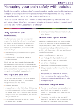 Managing Your Pain Safely with Opioids