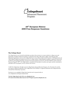 AP® European History 2009 Free-Response Questions