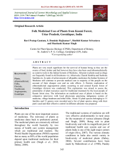 Folk Medicinal Uses of Plants from Kusmi Forest, Uttar Pradesh