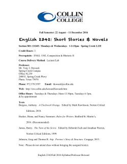 ENGL 2342 - Collin College Faculty Website Directory