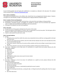 Intramural Sports Racquetball Rules 2016-2017