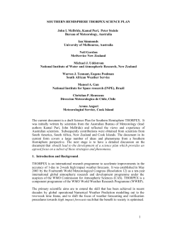 Southern Hemisphere THORPEX Science Plan