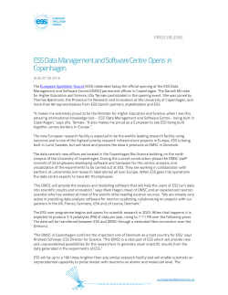 ESS Data Management and Software Centre Opens in Copenhagen
