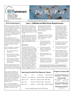 Pool Newsletter Volume 1