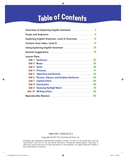Table of Contents - Continental Press