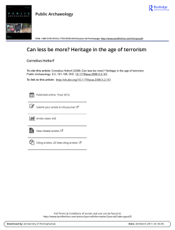 Can less be more? Heritage in the age of terrorism