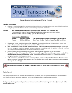 Poster Session Information and Poster Format