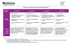 Grades 4&ndash;5 Narrative Writing Task (NWT