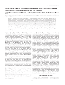 PARASITISM IN PTEROIS VOLITANS (SCORPAENIDAE) FROM