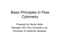 Basic Principles in Flow Cytometry - flow cytometry core facilities at