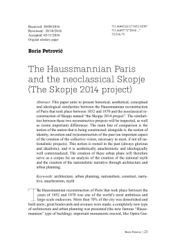 23 / Boris Petrović, ”The Haussmannian Paris and the neoclassical