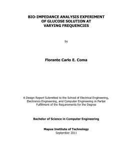 BIO-IMPEDANCE ANALYSIS EXPERIMENT OF GLUCOSE
