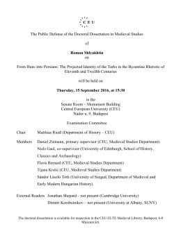 The public defense - Central European University