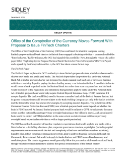 Office of the Comptroller of the Currency Moves