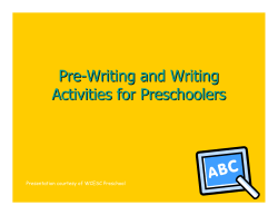 Pre-Writing and Writing Activities for Preschoolers