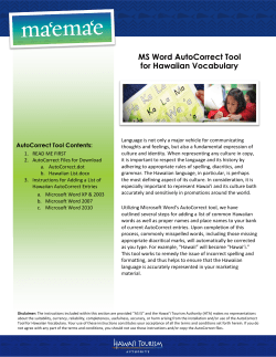 MS Word AutoCorrect Tool for Hawaiian