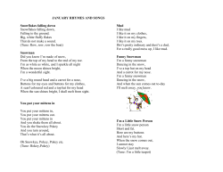 january rhymes and songs - Sunnylands Nursery School