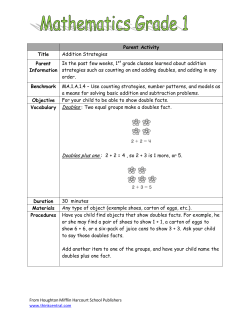 Parent Activity Title Addition Strategies Parent Information In the past