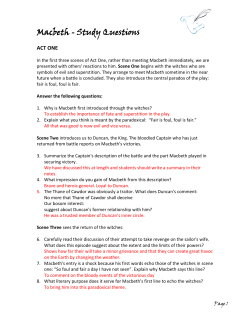 Macbeth Study Questions