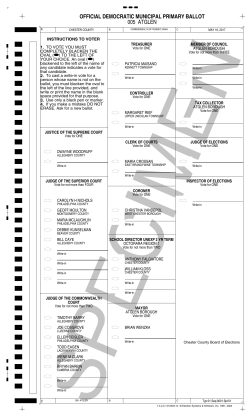 Democratic Ballots - Chester County, PA