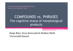 COMPOUNDS vs. PHRASES