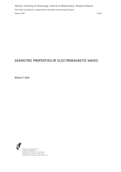 GEOMETRIC PROPERTIES OF ELECTROMAGNETIC WAVES