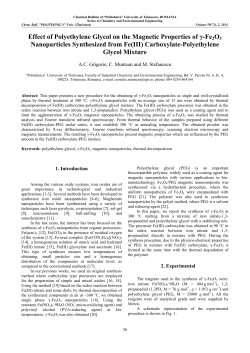 Effect of Polyethylene Glycol on the Magnetic Properties of &gamma;