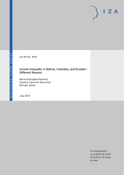 Income Inequality in Bolivia, Colombia, and Ecuador: Different