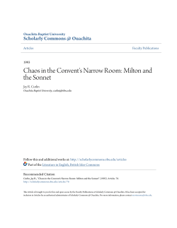 Chaos in the Convent`s Narrow Room: Milton and the Sonnet