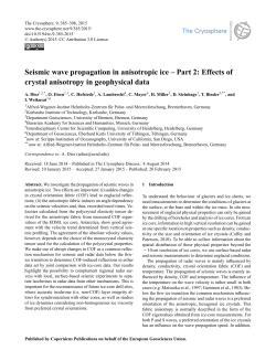 Seismic wave propagation in anisotropic ice &ndash; Part 2: Effects of