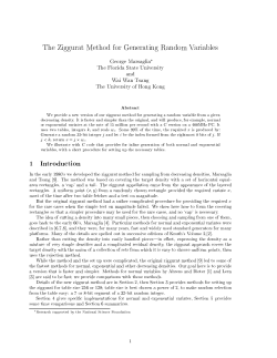 The Ziggurat Method for Generating Random Variables