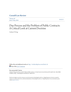Due Process and the Problem of Public Contracts
