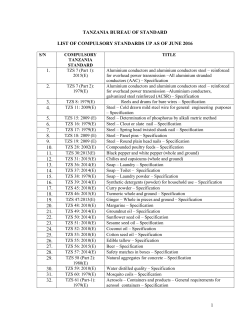 1 tanzania bureau of standard list of compulsory standards up as of