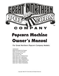 Popcorn Machine Owner`s Manual