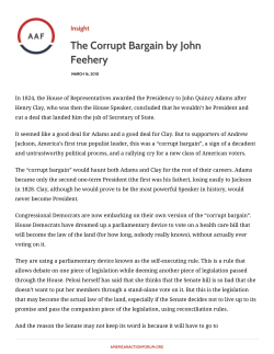 The Corrupt Bargain by John Feehery