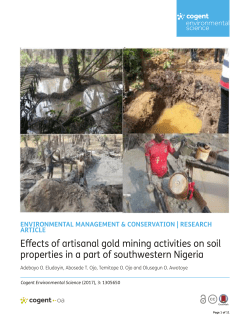 Effects of artisanal gold mining activities on soil properties in a part