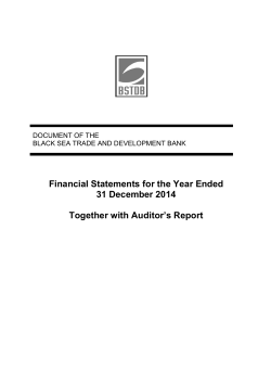Financial Statements for 2014 - Black Sea Trade and Development