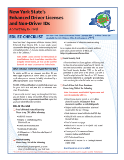 New York State`s Enhanced Driver Licenses and Non