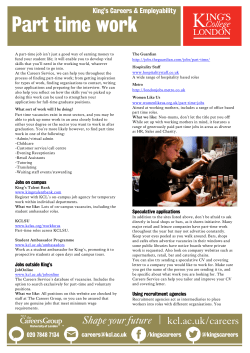 Part time work - King`s College London