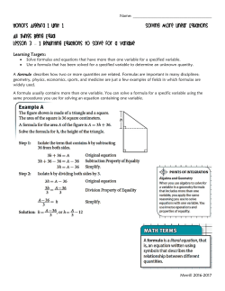Honors Algebra 1 Unit 1 Solving More Linear Equations All Things