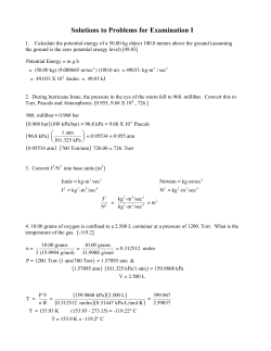 Problems for Examination I - Montclair State University