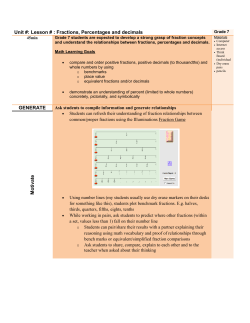 Illuminations Lesson for Fractions &ndash; e-folio